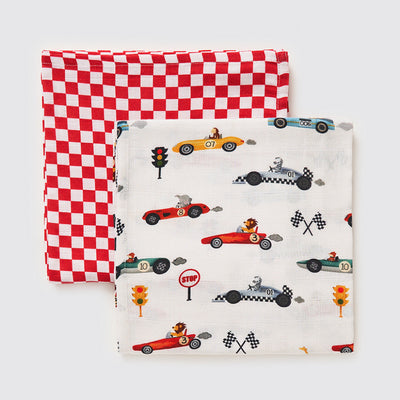 New Beginnings Organic Muslin Gift Box (Racing Cars)