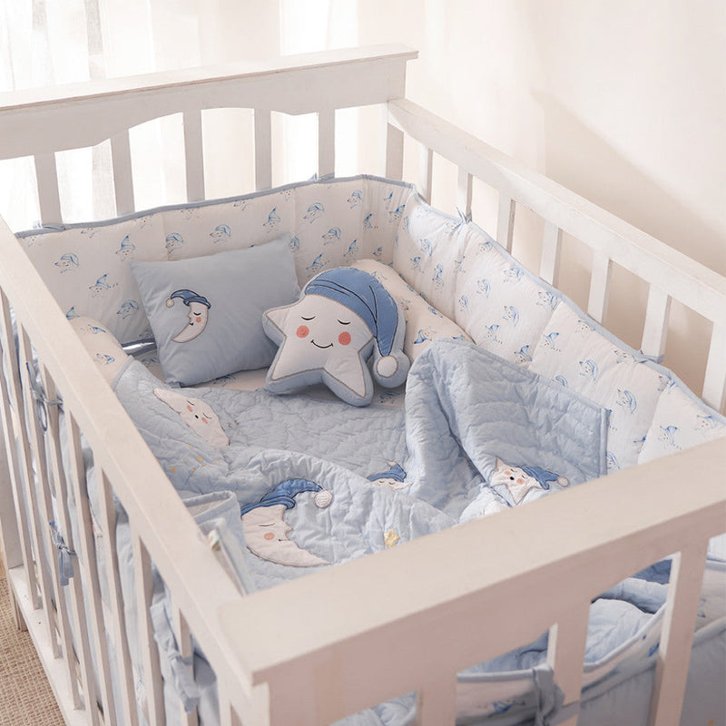 Celestial Blue Complete Crib Bedding Set (With Bumper)