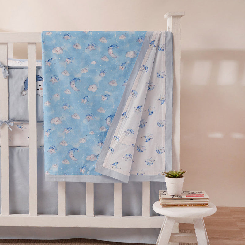 Celestial Blue Complete Crib Bedding Set (With Bumper)