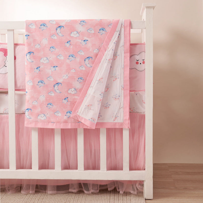 Celestial Pink Complete Crib Bedding Set (With Bumper)