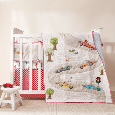 Racing Cars Complete Crib Bedding Set