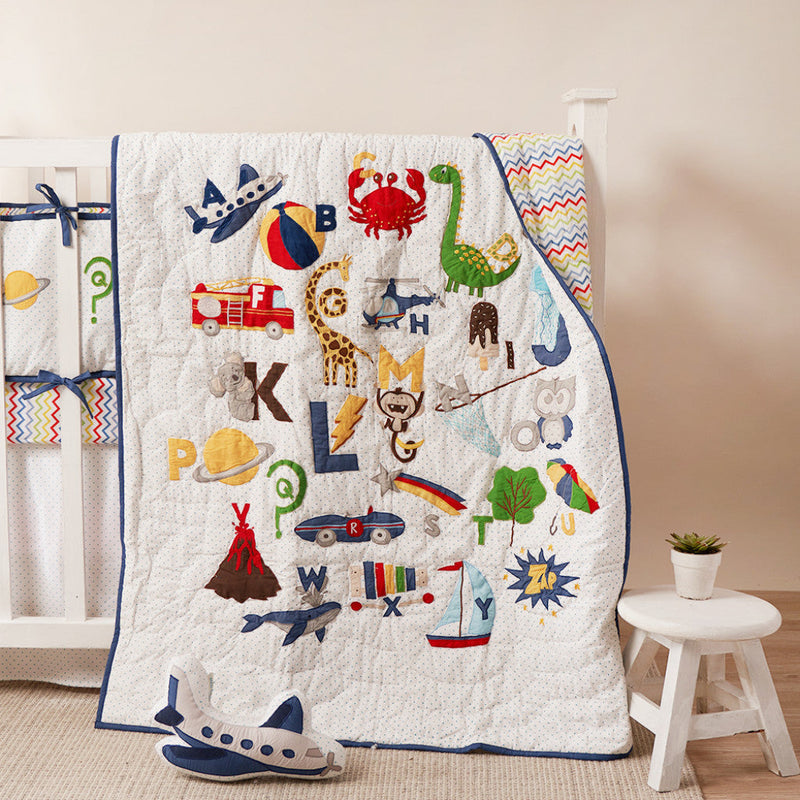 Alphabets Blue Quilt