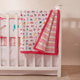 Alphabets Pink Complete Crib Bedding Set (With Bumper)