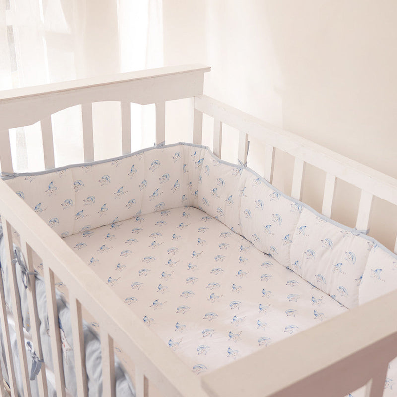 Celestial Blue Complete Crib Bedding Set (With Bumper)