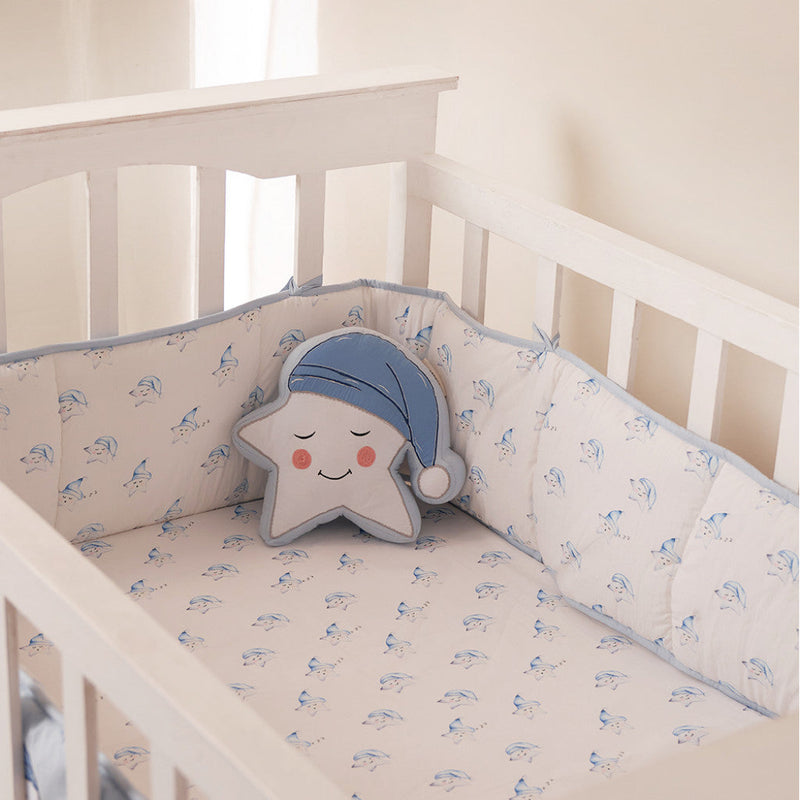 Celestial Blue Complete Crib Bedding Set (With Bumper)