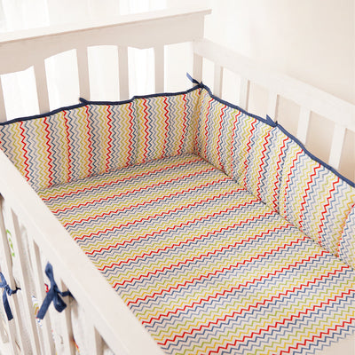 Organic Chevrons Blue Crib Sheet