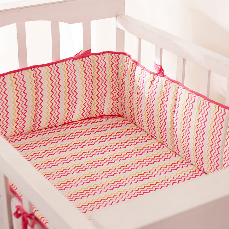 Alphabets Pink Complete Crib Bedding Set (With Bumper)