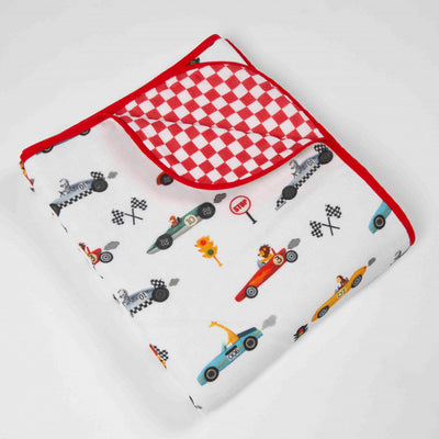 Racing Cars Organic Reversible Blanket