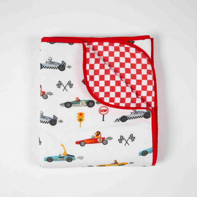 Racing Cars Organic Reversible Blanket