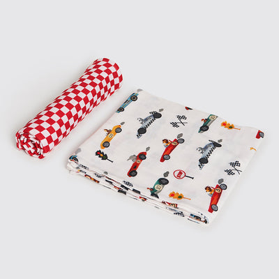 Racing Cars Organic Swaddle Set