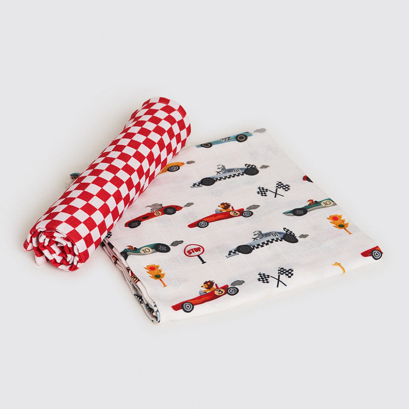 Racing Cars Organic Swaddle Set