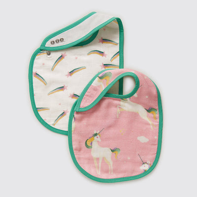 Unicorns Organic Bib Set