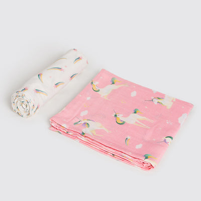 Unicorns Organic Swaddle Set