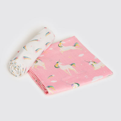 Unicorns Organic Swaddle Set