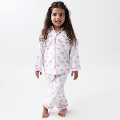 Hearts Pajama Set For Kids