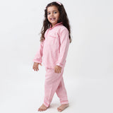 Classic Pink Stripes Pajama Set For Kids