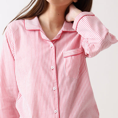 Women Classic Pink Stripes Pajama Set