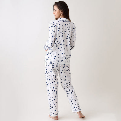 Women Navy Star Pajama Set