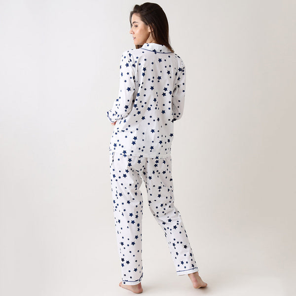 Women Navy Star Pajama Set