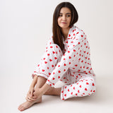 Women Red Hearts Pajama Set