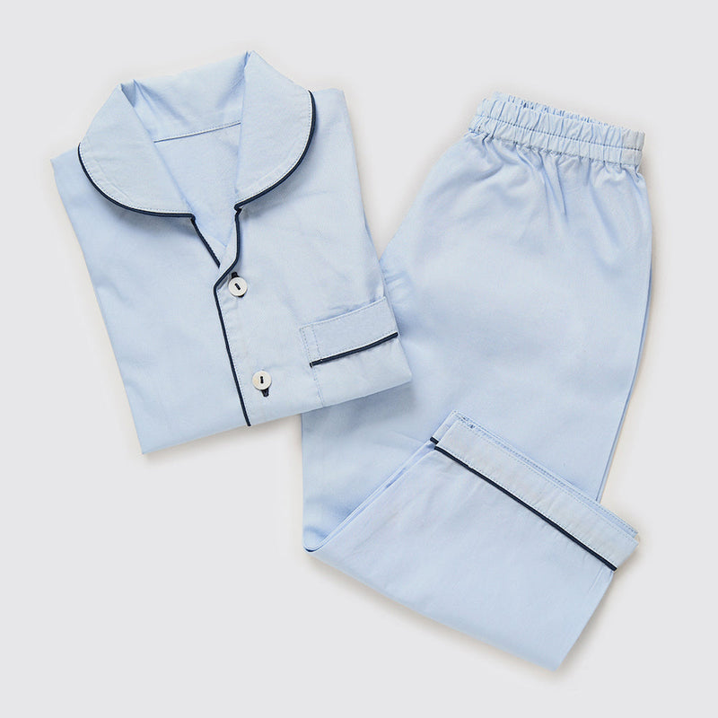 Men Sky Blue Pajama Set