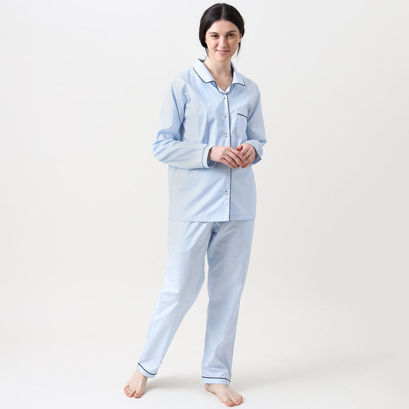 Women Sky Blue Pajama Set