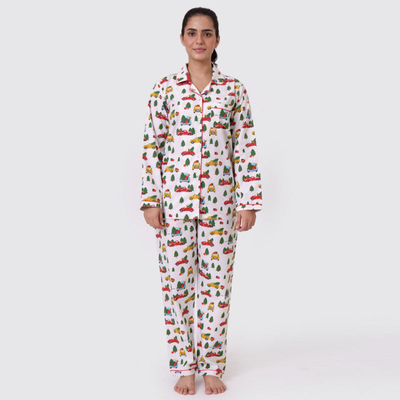 Women Christmas Trucks Pajama Set