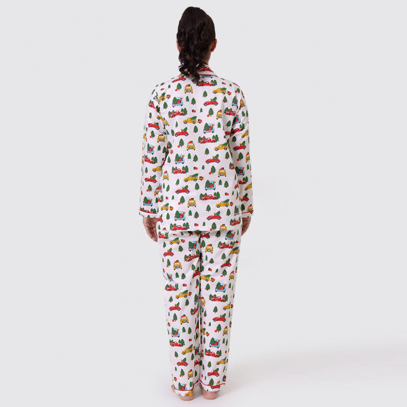 Women Christmas Trucks Pajama Set