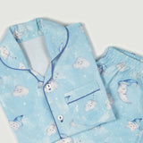 Celestial Blue Organic Shorts Set For Kids