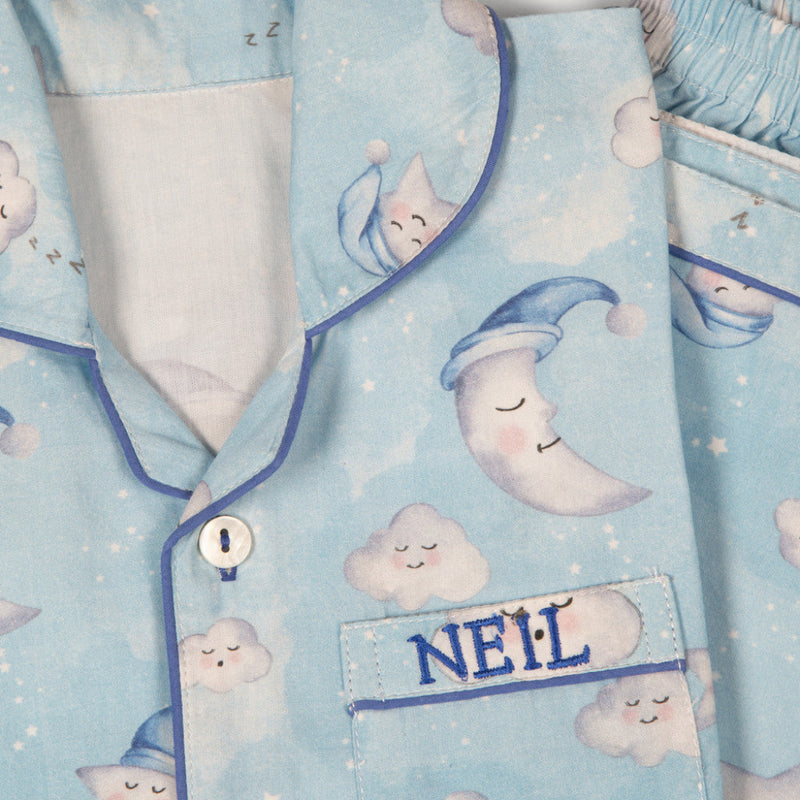 Celestial Blue Organic Shorts Set For Kids