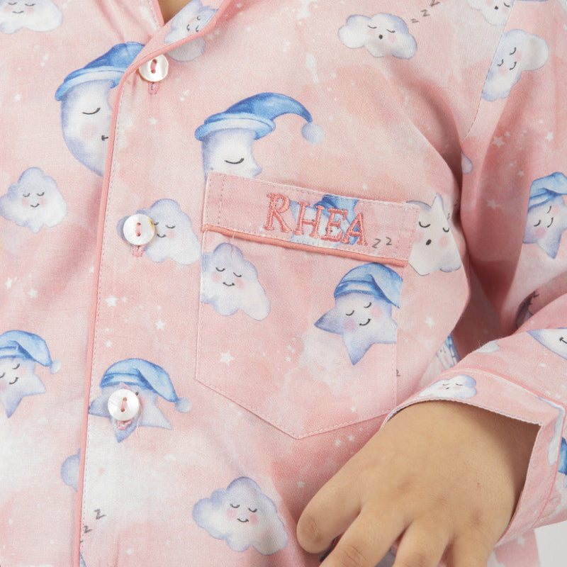 Celestial Pink Organic Pajama Set For Kids