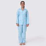 Women Organic Celestial Blue Pajama Set