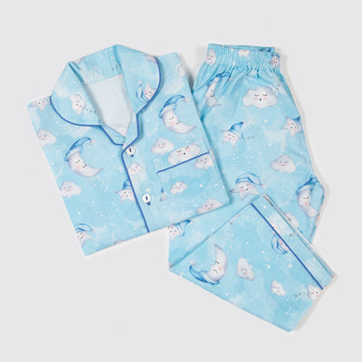 Women Organic Celestial Blue Pajama Set