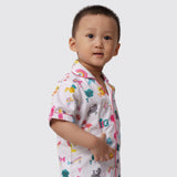 Alphabets Pink Organic Shorts Set For Kids