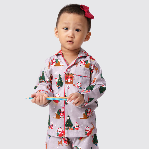 Santa At Home (Grey) Pajama Set