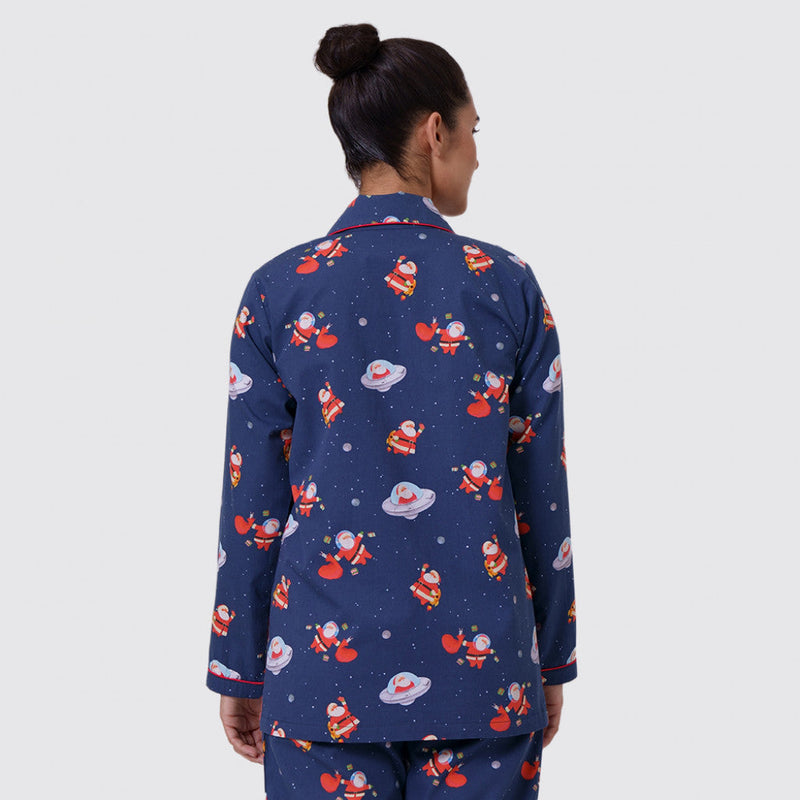 Women Space Santa Pajama Set