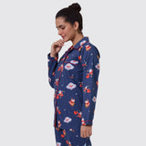 Women Space Santa Pajama Set