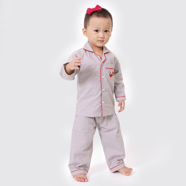 Santa In Sleigh (Grey) Pajama Set