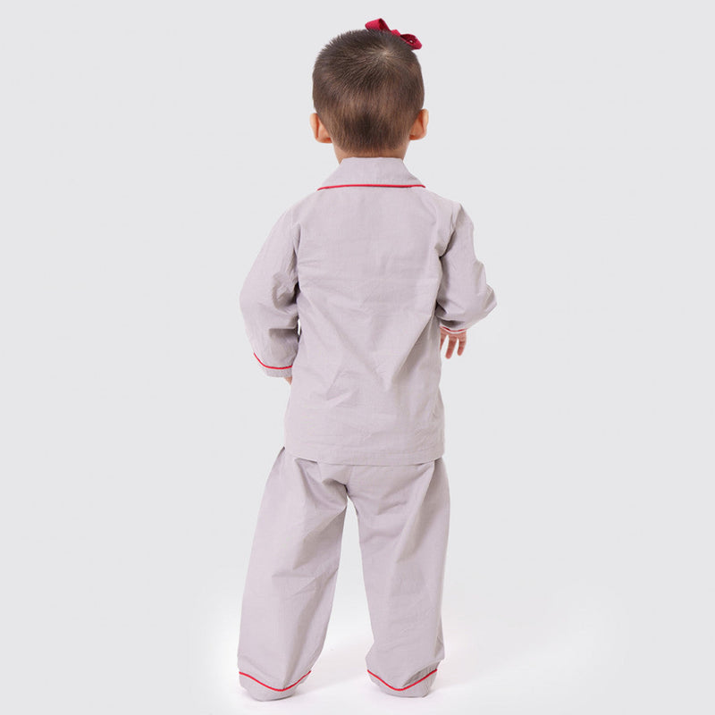 Santa In Sleigh (Grey) Pajama Set