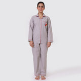 Women Santa In Sleigh (Grey) Pajama Set