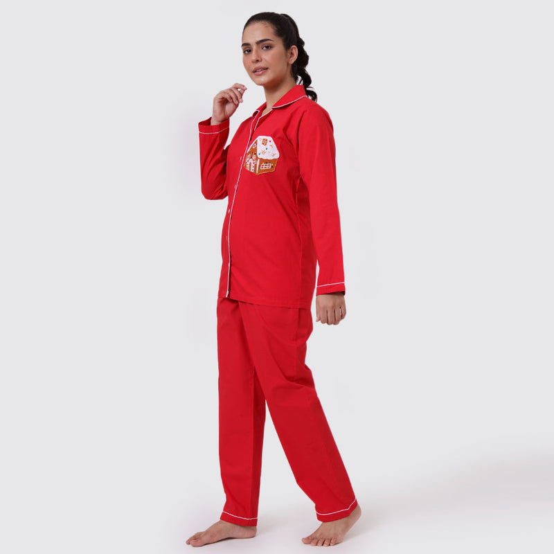 Women Gingerbread House Pajama Set