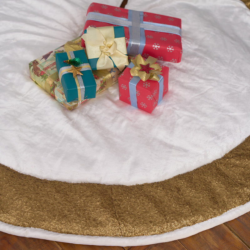 Shimmer Gold & Ivory Tree Skirt