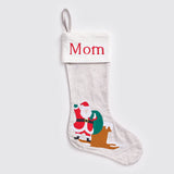 Santa At Home (Silver) Luxe Velvet Stocking