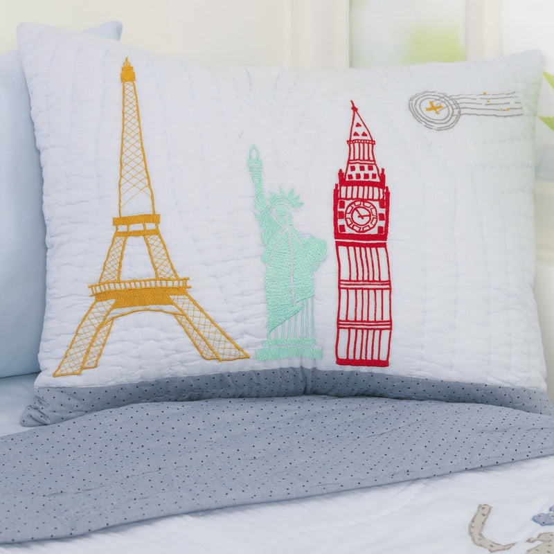 Around The World (Blue) Bedding