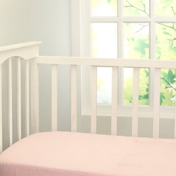 Gingham Fitted Sheet (Petal Pink)