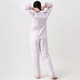 Women Madison Blockprint Pajama Set (Pink)