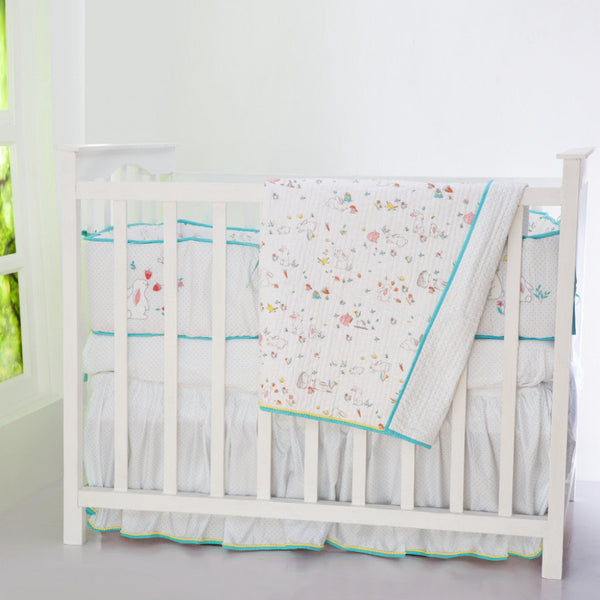 Snuggle Bunny Organic Complete  Crib Bedding Set (With Bumper)