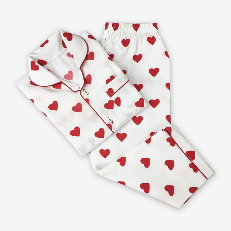 Men Red Hearts Pajama Set