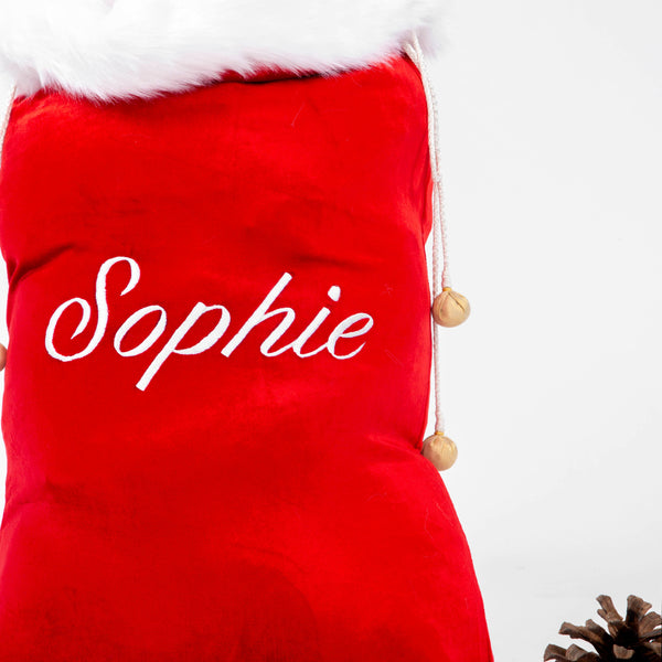 Red Velvet With Faux Fur Santa Sack