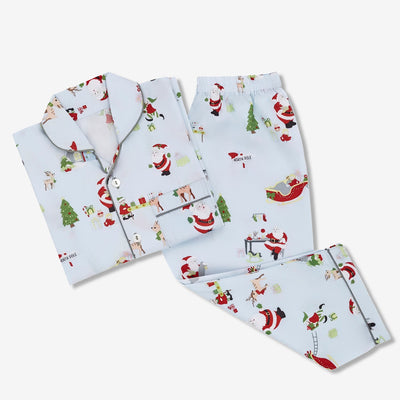 Men Santa's Workshop Pajama Set - Winter Blue